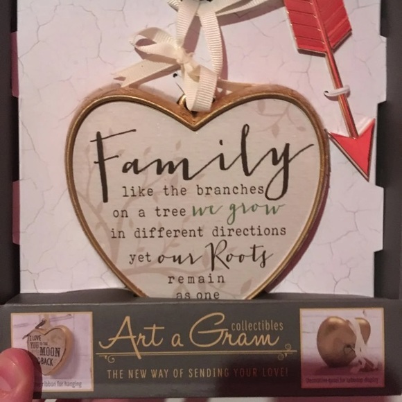 Other - Family Heart Wall Decor with Red and Gold Accents